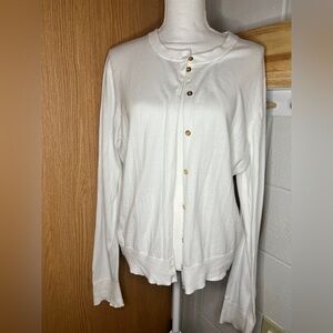 J.Crew 100% cotton white cardigan size XXL